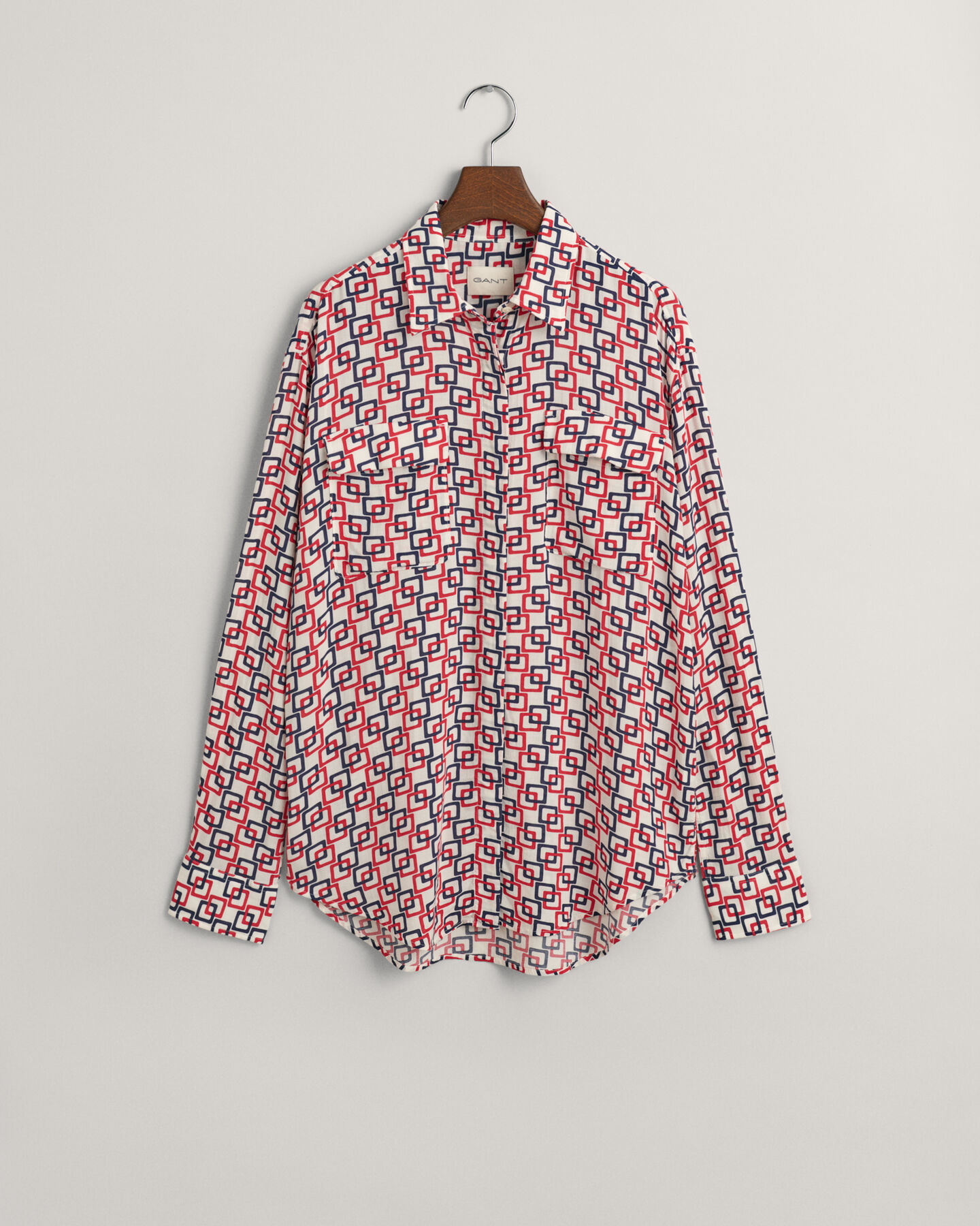 Relaxed Fit Geometric Print Shirt