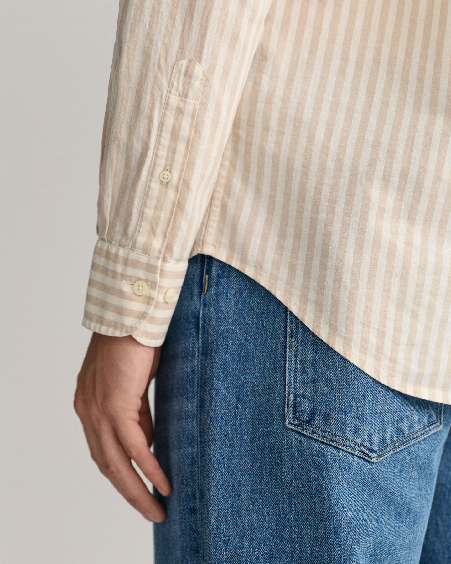 Regular Fit Striped Cotton Linen Shirt