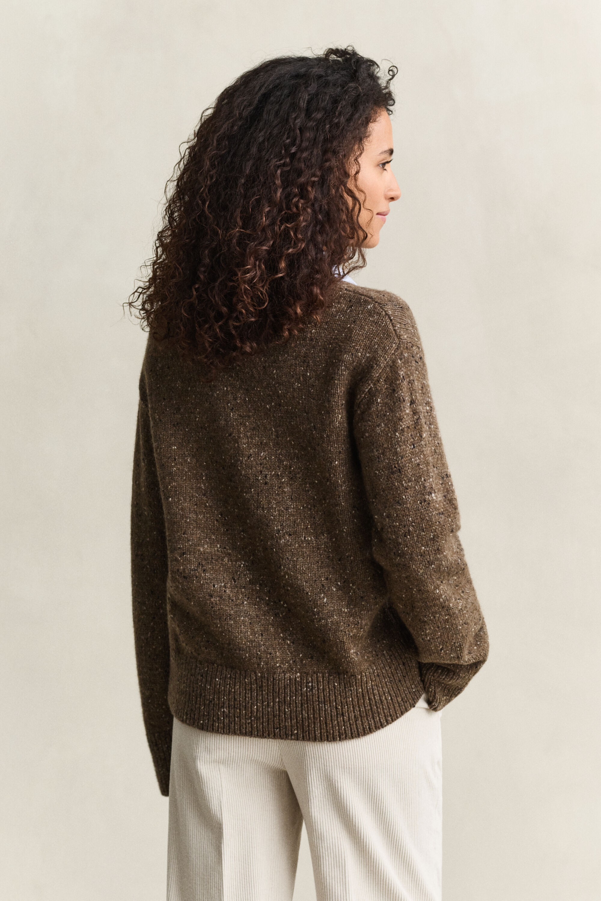 Wool Blend Nepps Cardigan