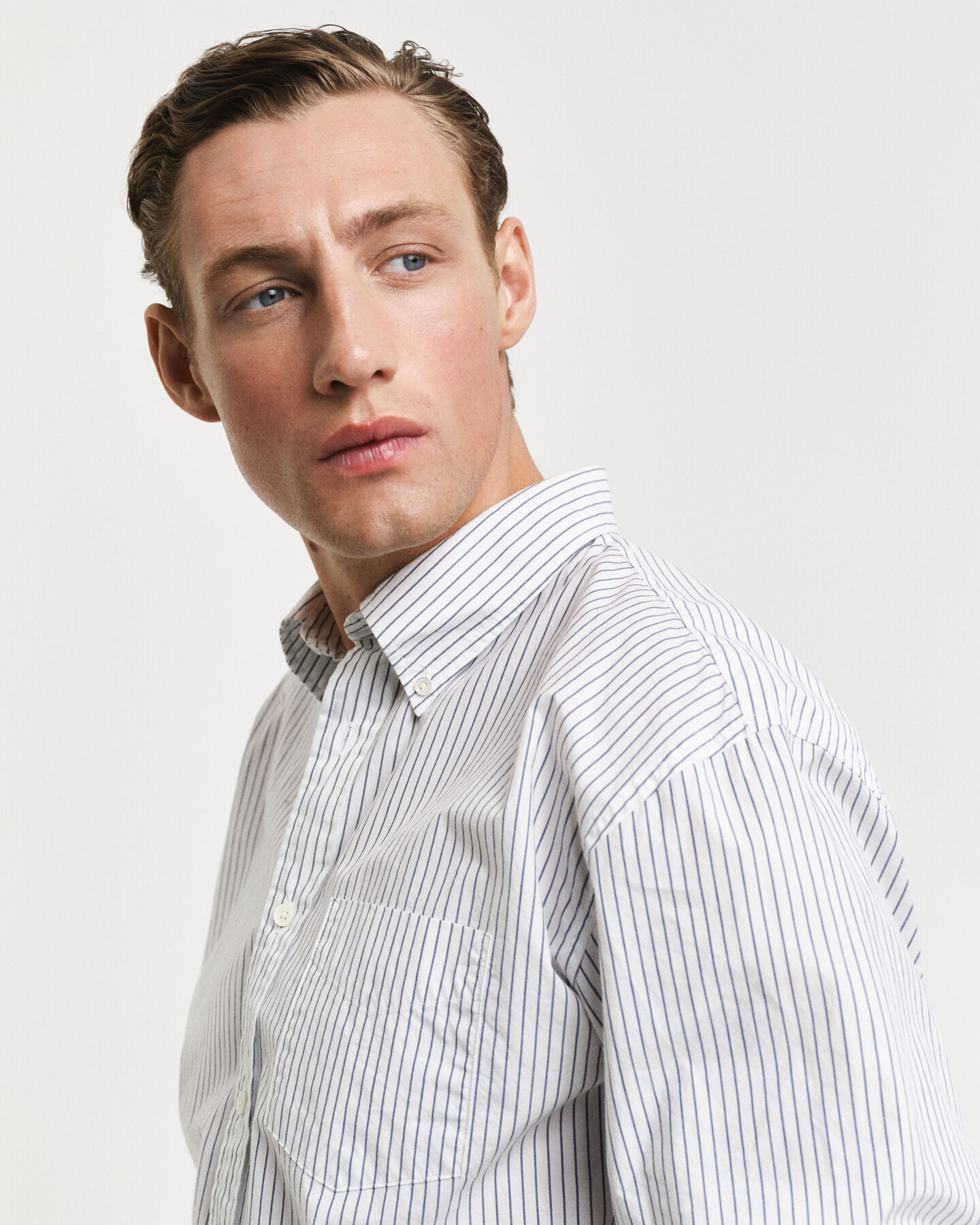 Relaxed Fit Striped Heritage Poplin Shirt