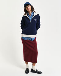 Wide Ribbed Wool Skirt