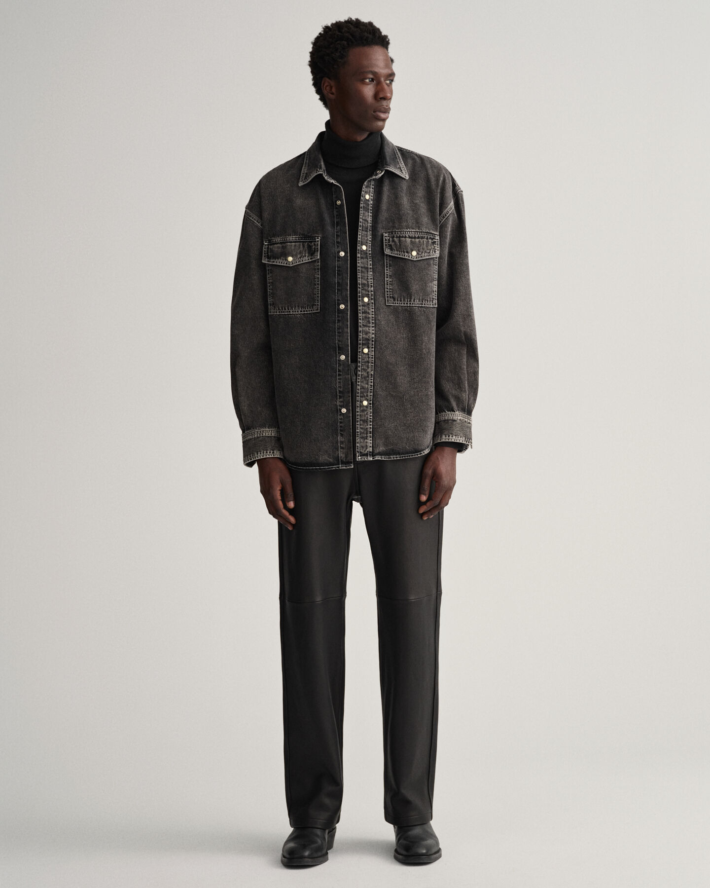 Oversized Heavy Wash Denim Shirt