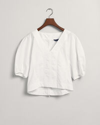 Balloon Sleeve V-Neck Top