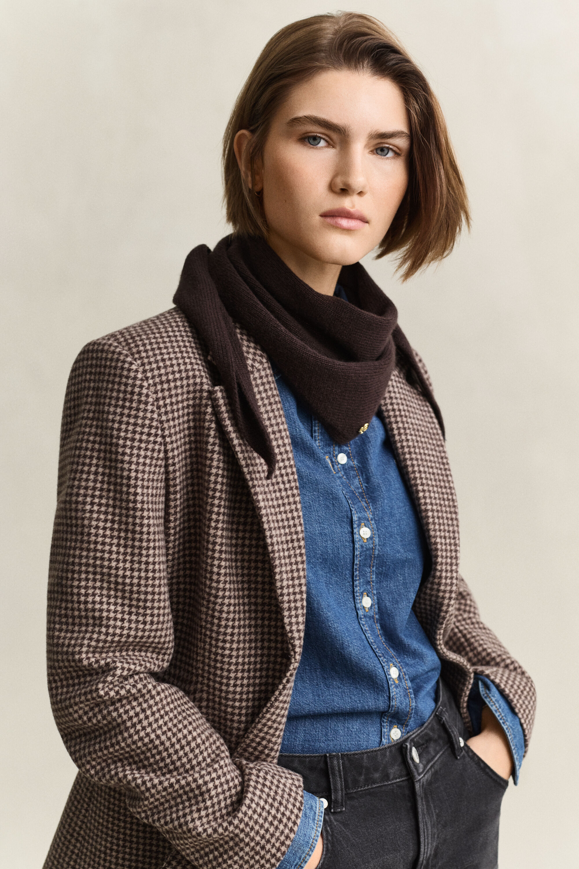 Wool Cashmere Triangle Scarf