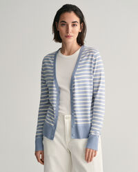 Fine Knit Striped Cardigan