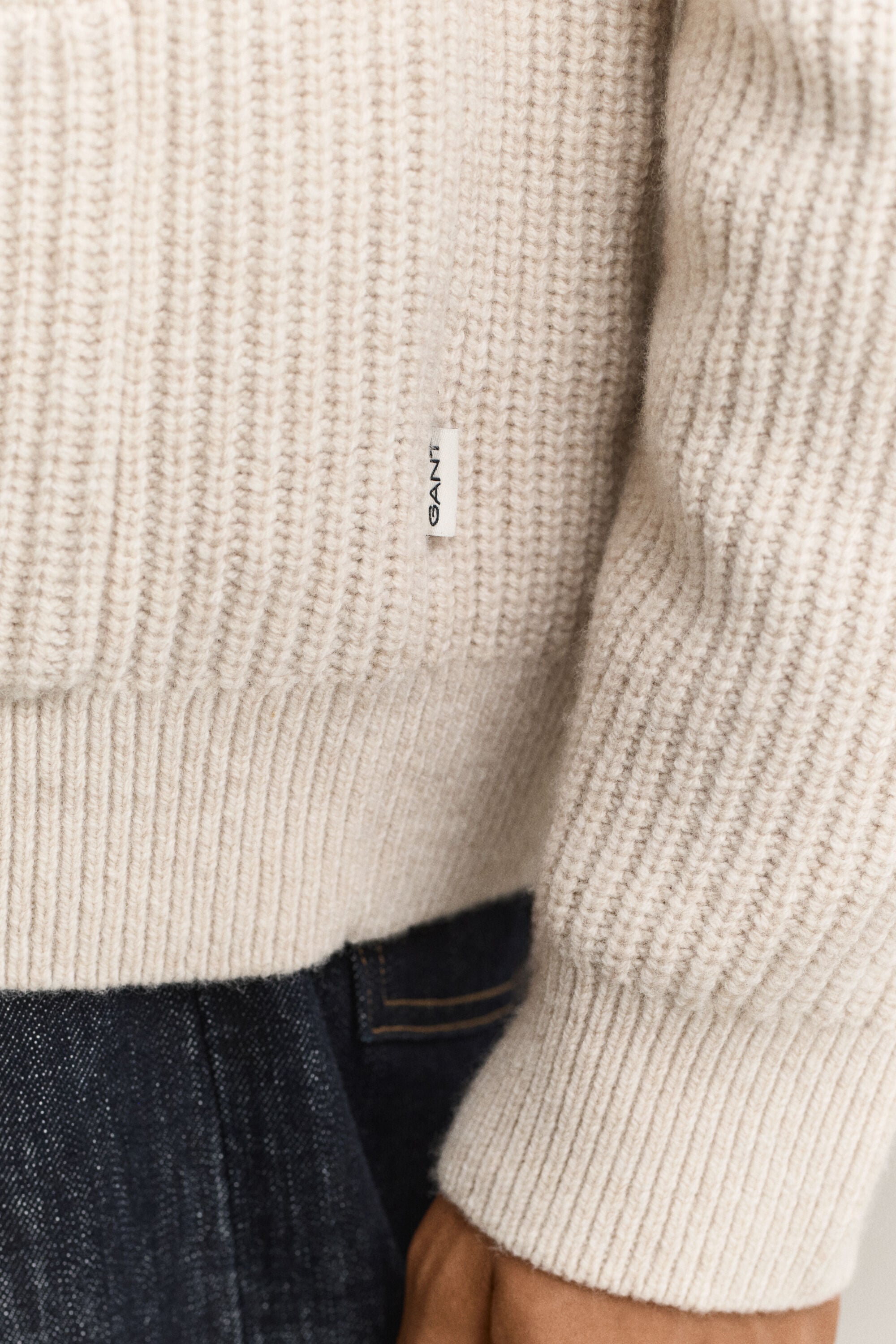 Ribbed Wool Blend Cardigan