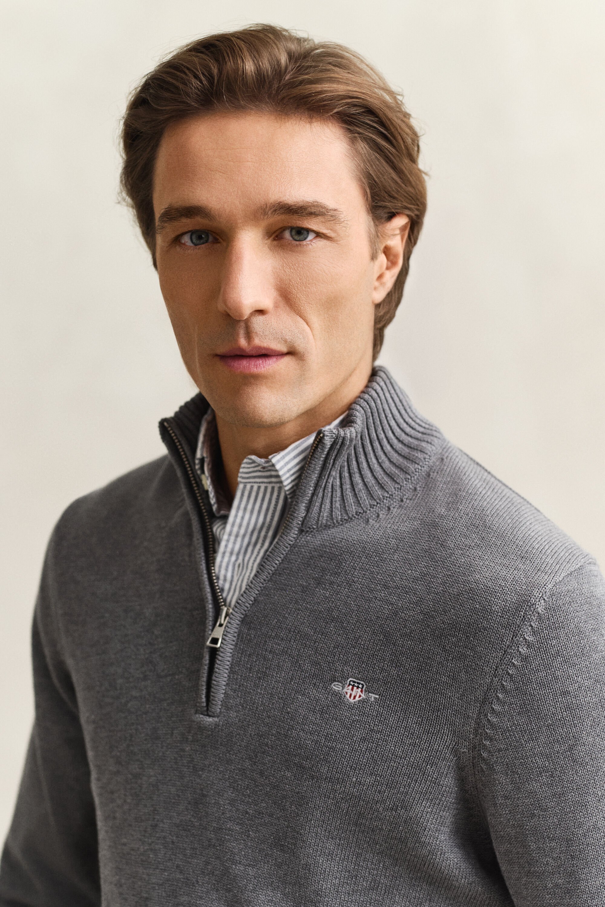 Casual Cotton Half-Zip Sweater