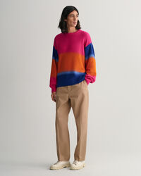 Degrade Striped Crew Neck Sweater