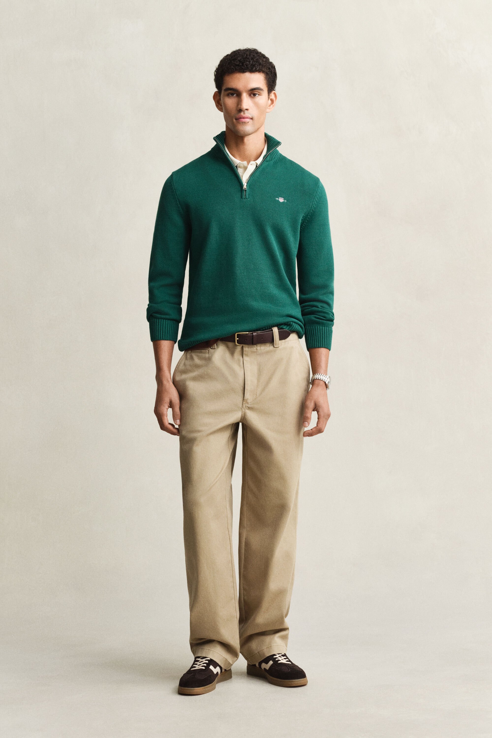 Casual Cotton Half-Zip Sweater