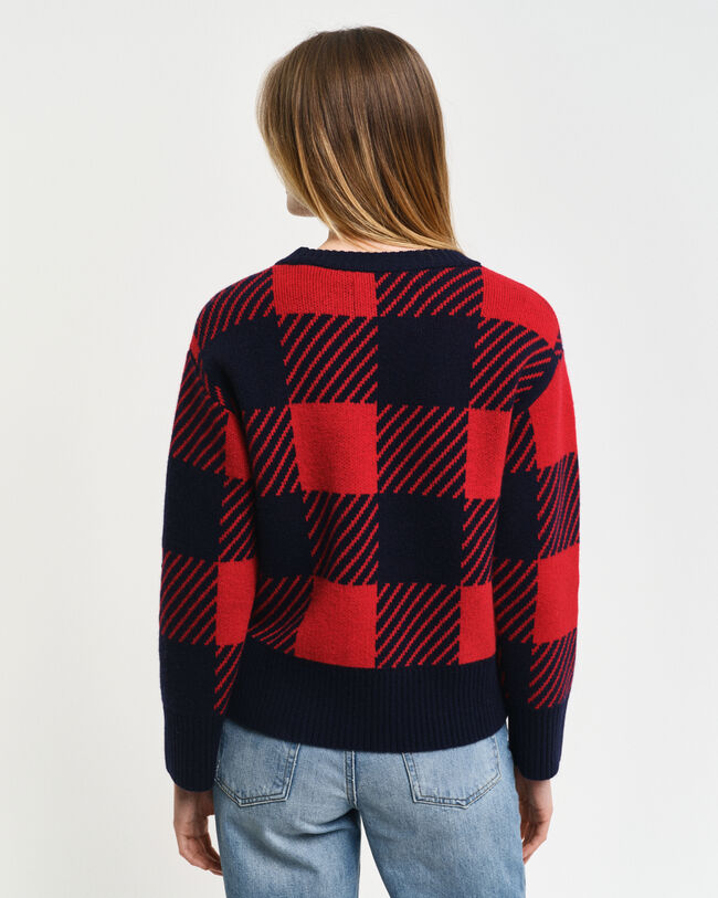 Buffalo Checked Crew Neck Sweater