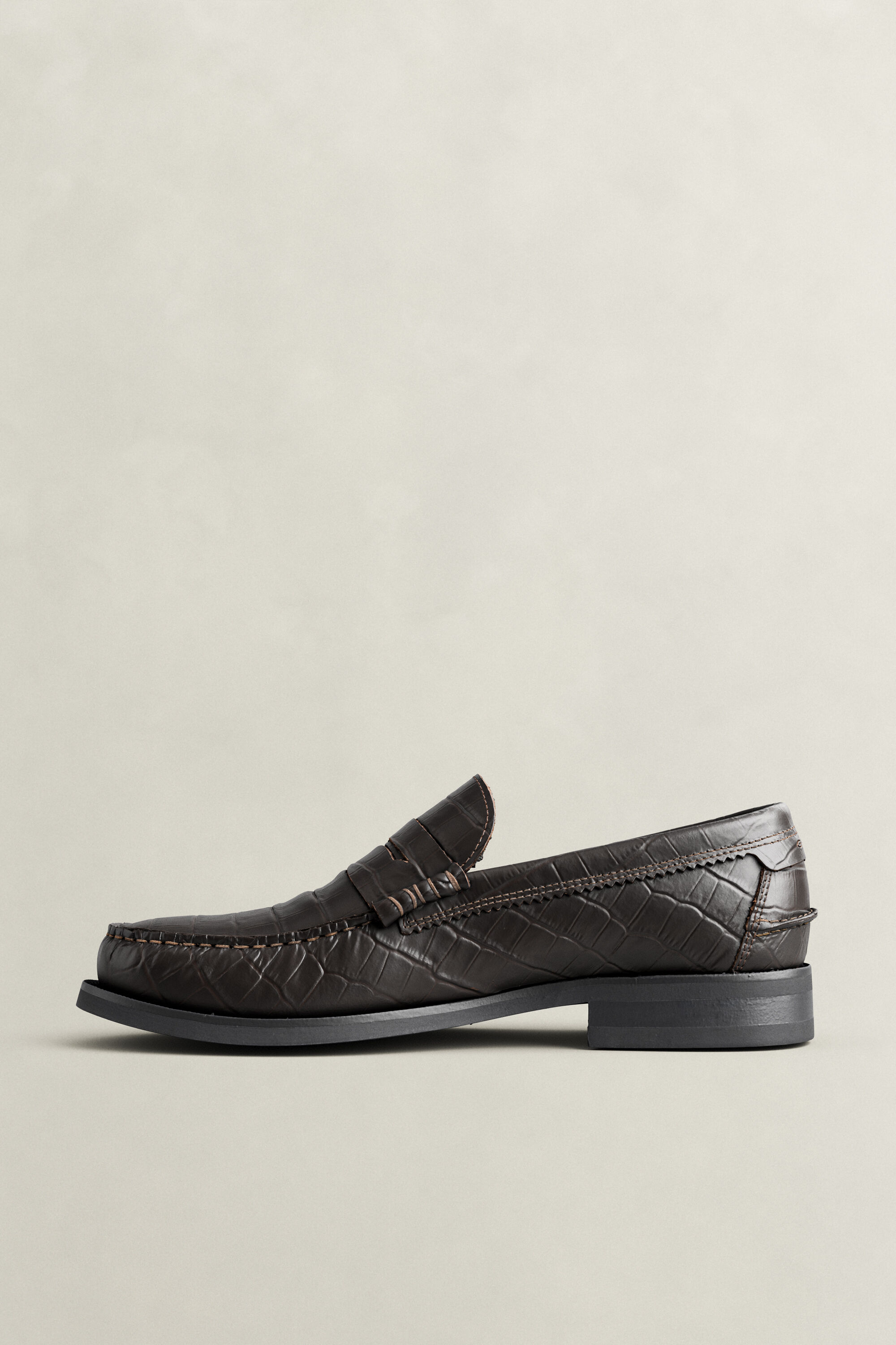 Lenkoxx Croc-Effect Leather Loafers