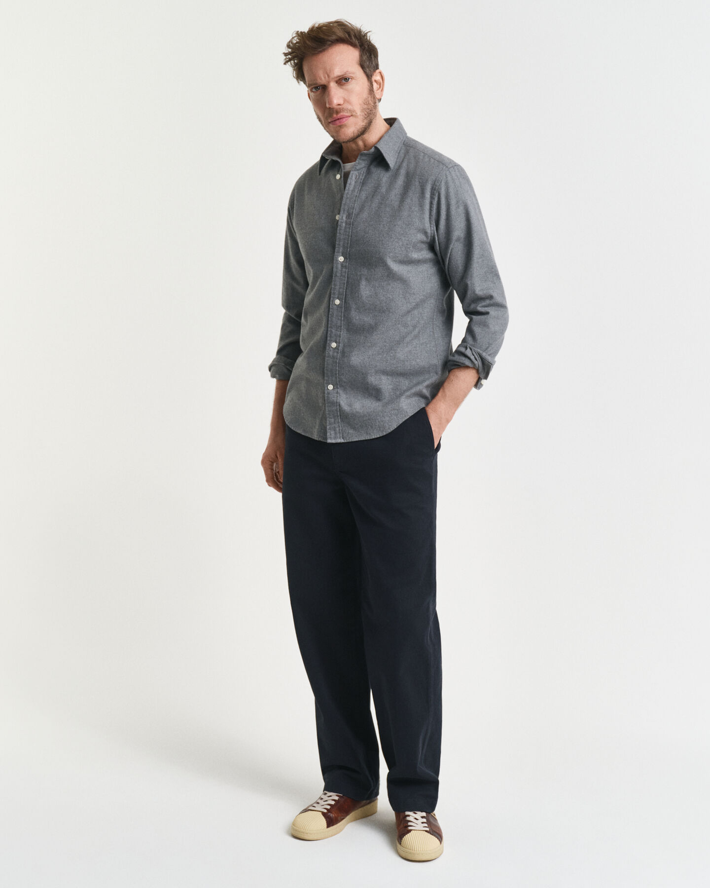 Regular Fit Melange Flannel Shirt