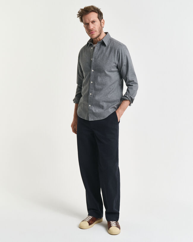 Regular Fit Melange Flannel Shirt