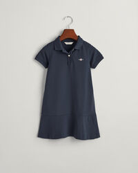 Girls Short Sleeve Piqu&eacute; Flounce Dress