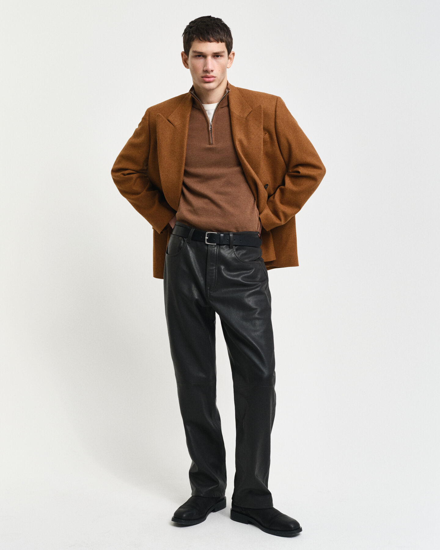 5-Pocket Leather Jeans