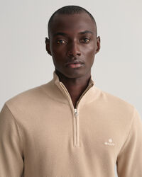 Cotton Piqu&eacute; Half-Zip Sweater