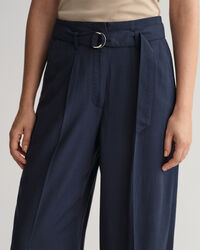 Wide Leg Cropped Belted Pants
