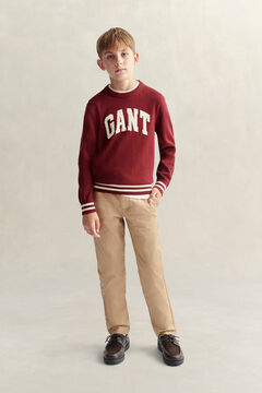 Teen Boys Intarsia Sweater — PLUMPED RED 6