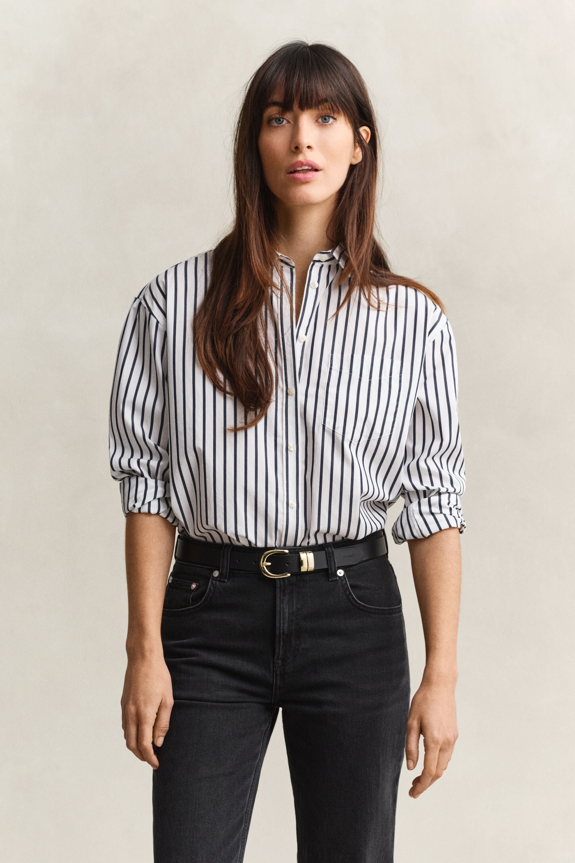 Relaxed Fit Striped Classic Poplin Shirt