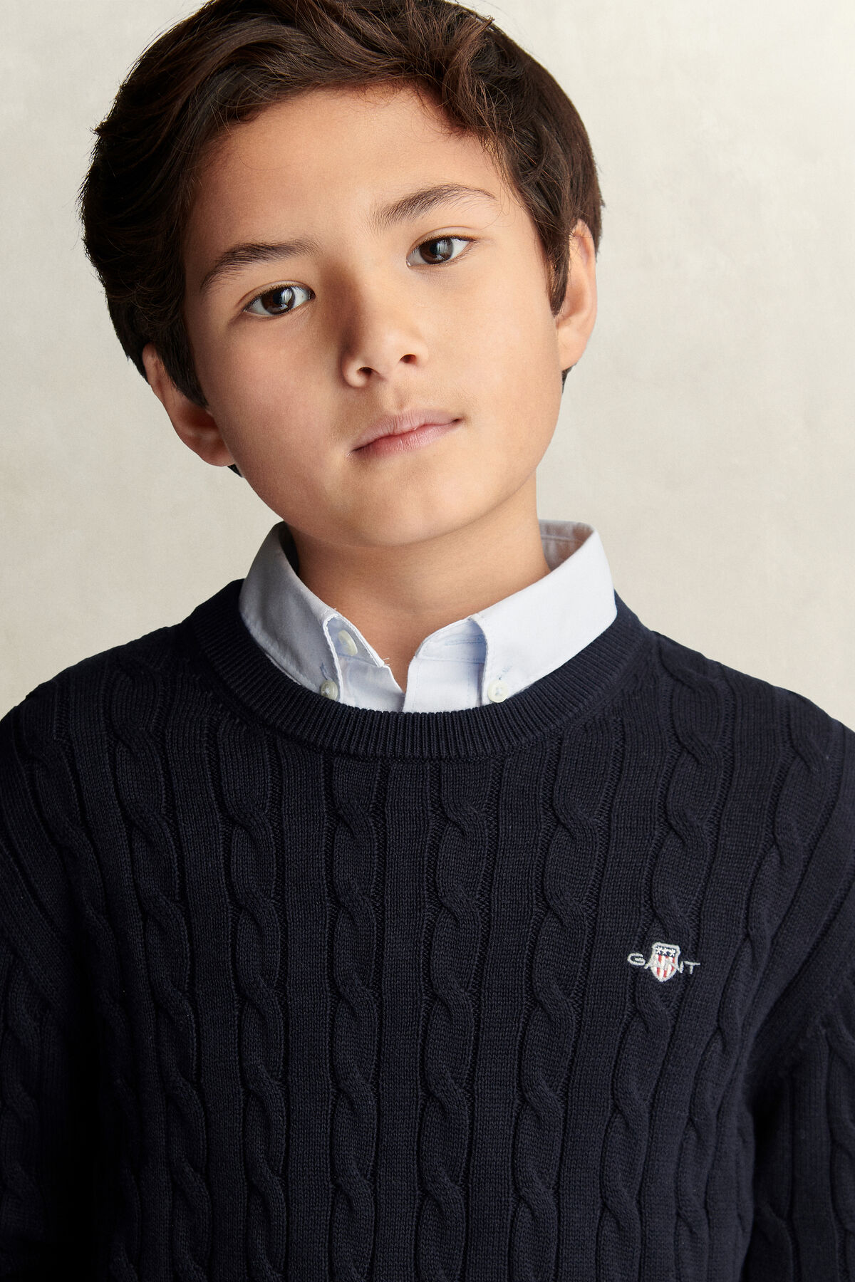 Teen Boys Shield Sweater — EVENING BLUE