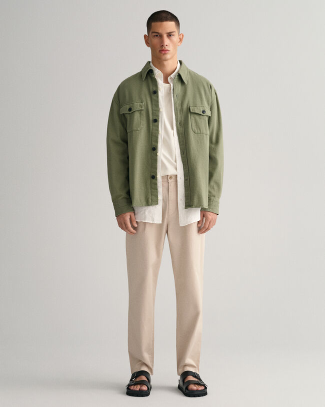 Slim Fit Fit Pleated Twill Chinos