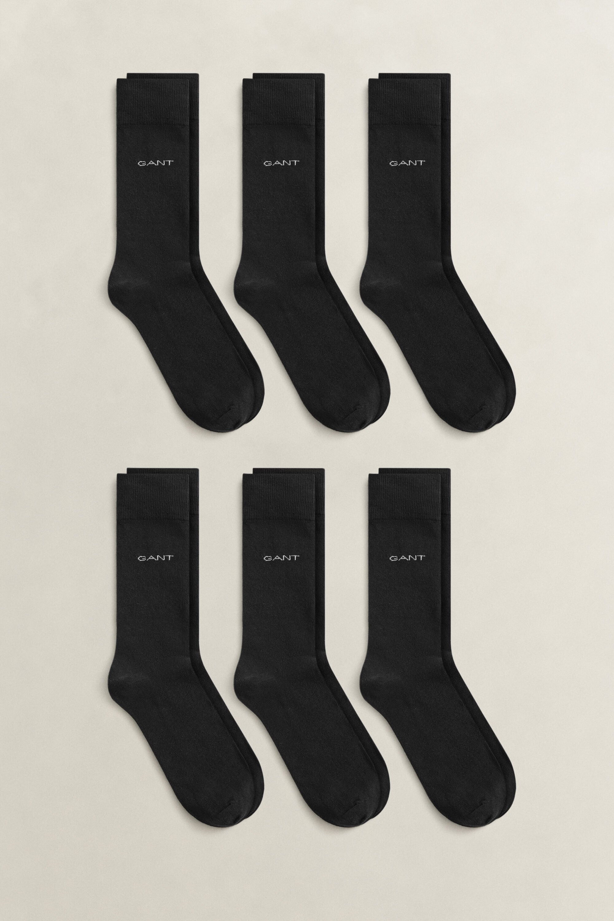 6-Pack Cotton Socks — BLACK