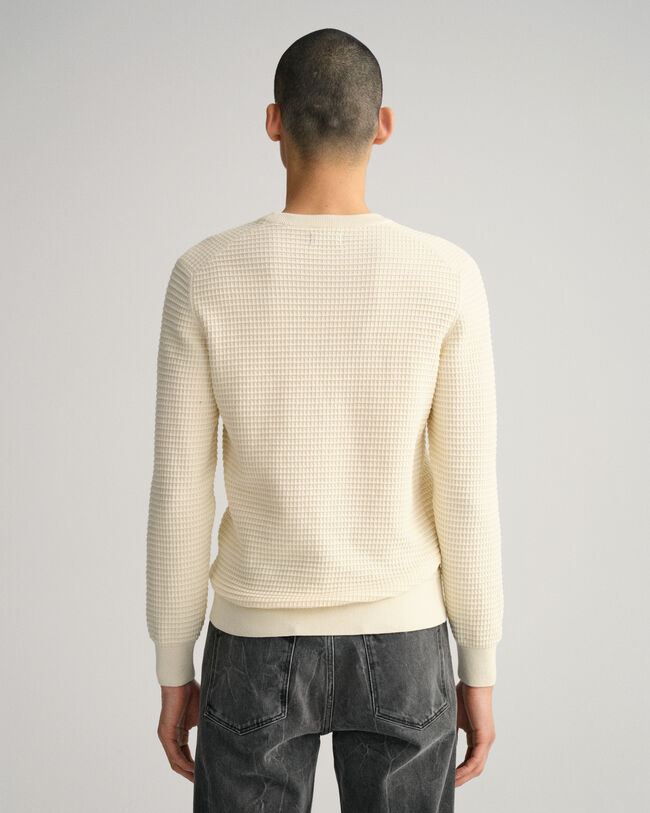 Cotton Texture Crew Neck Sweater