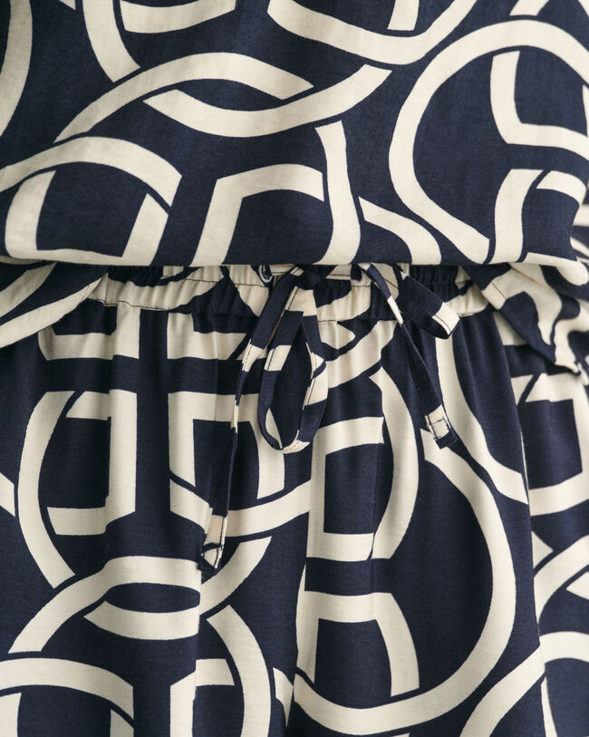 Relaxed Fit Monogram Print Pull-On Shorts