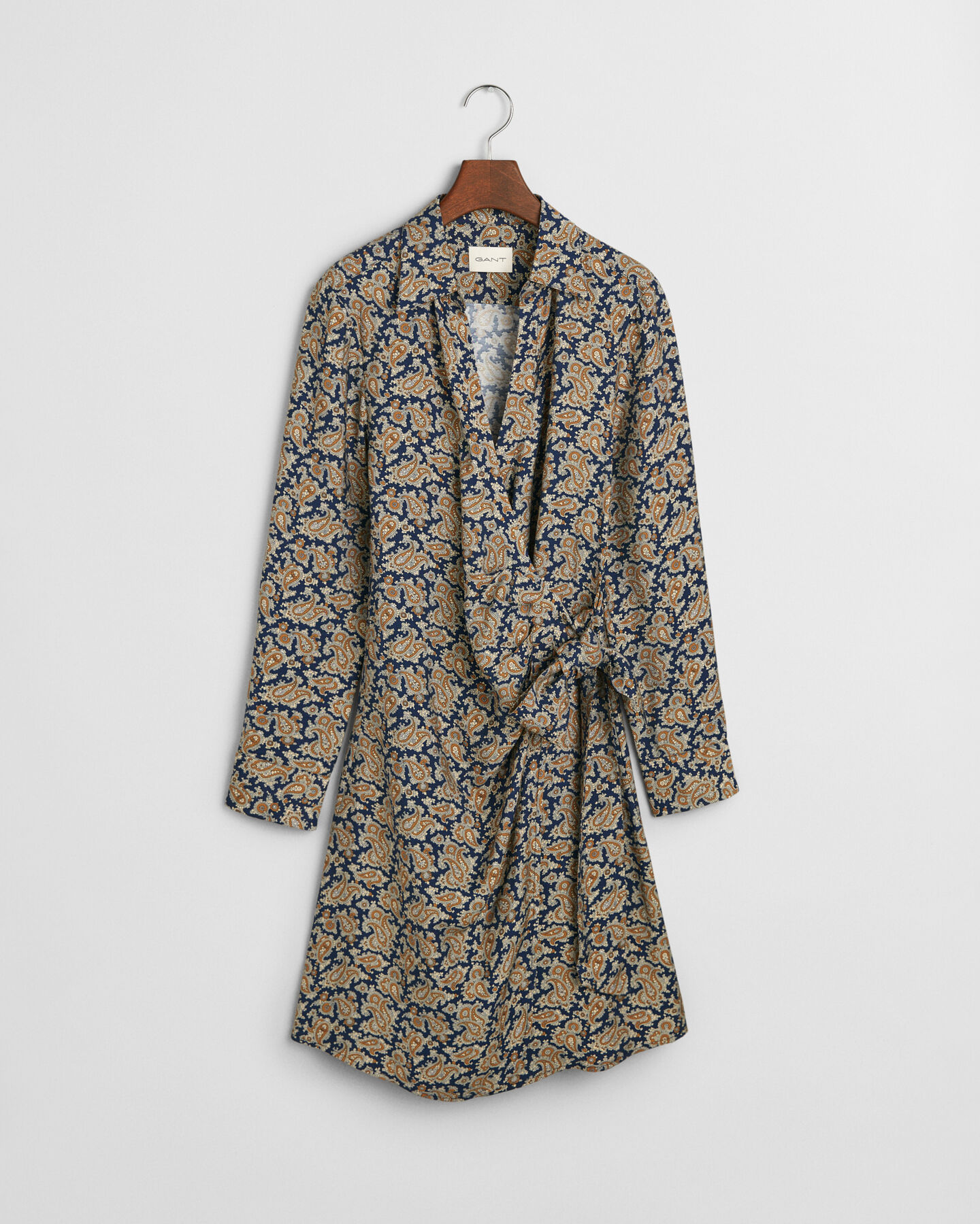 Paisley Wrap Shirt Dress