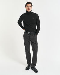 Slim Fit Cotton Herringbone Pants
