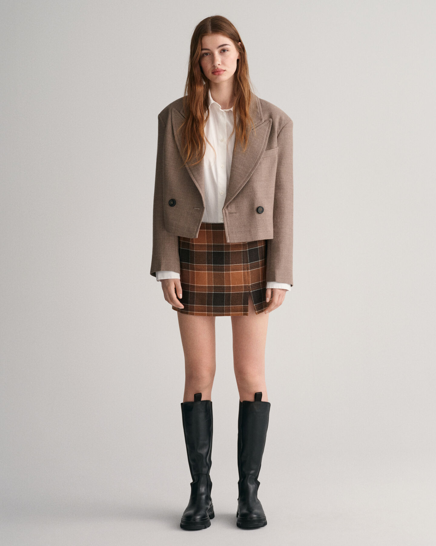 Checked Wool Mini Skirt