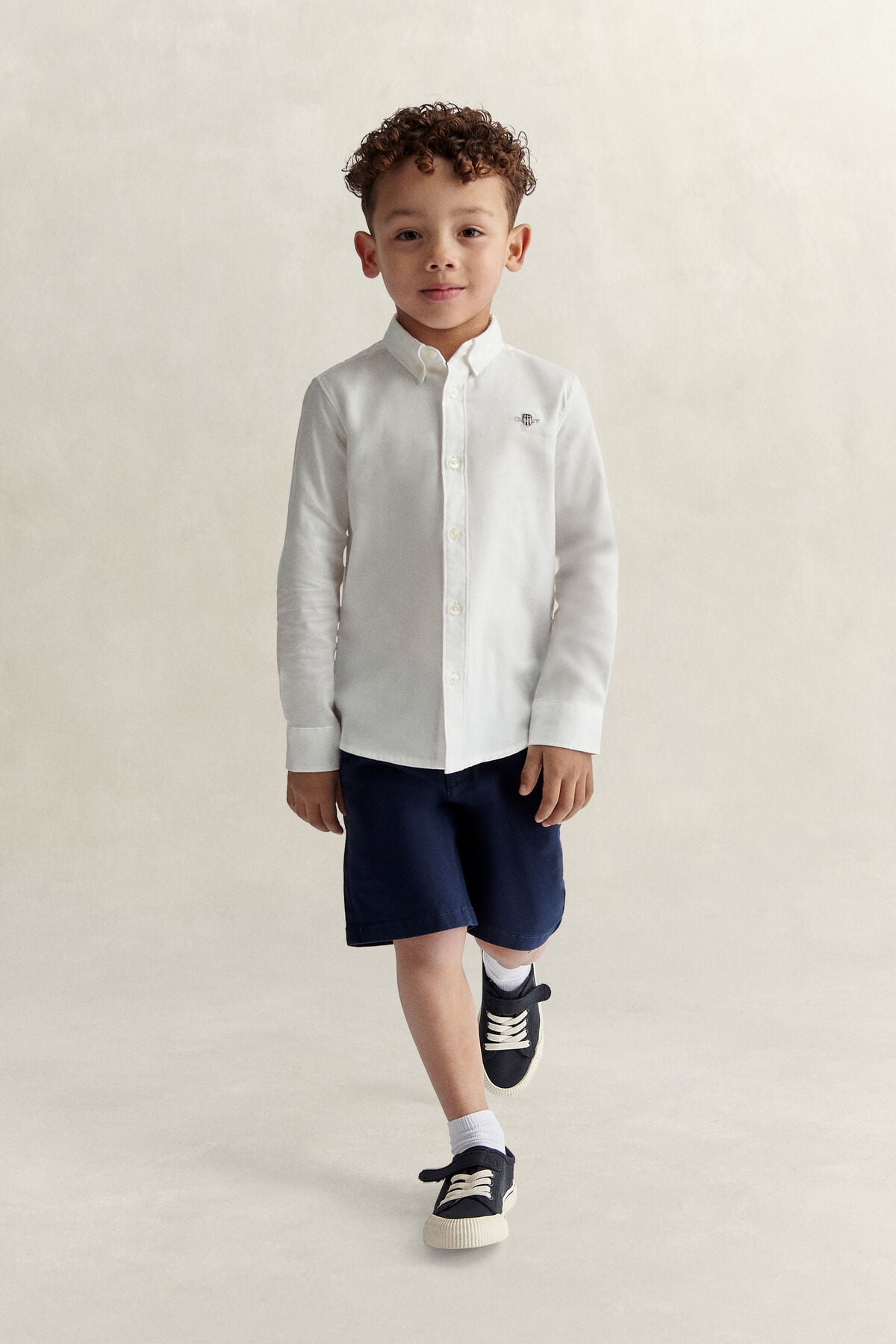 Boys Shield Oxford Shirt — WHITE
