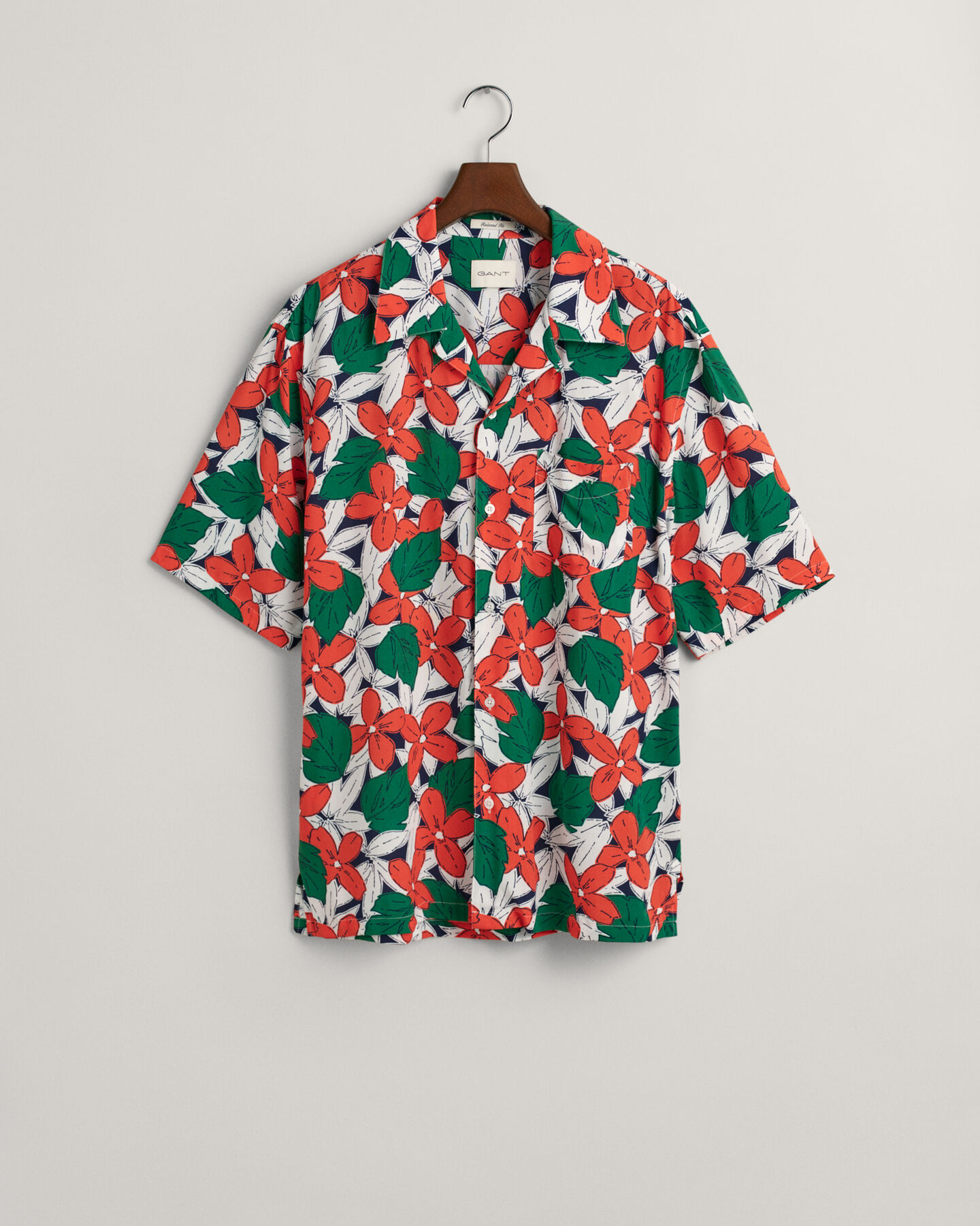 Relaxed Fit Viscose Floral Printed Short Sleeve Shirt