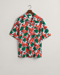 Relaxed Fit Viscose Floral Printed Short Sleeve Shirt