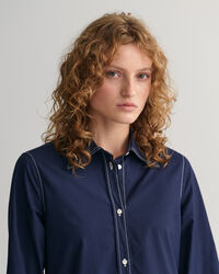 Contrast Stitch Shirt Dress