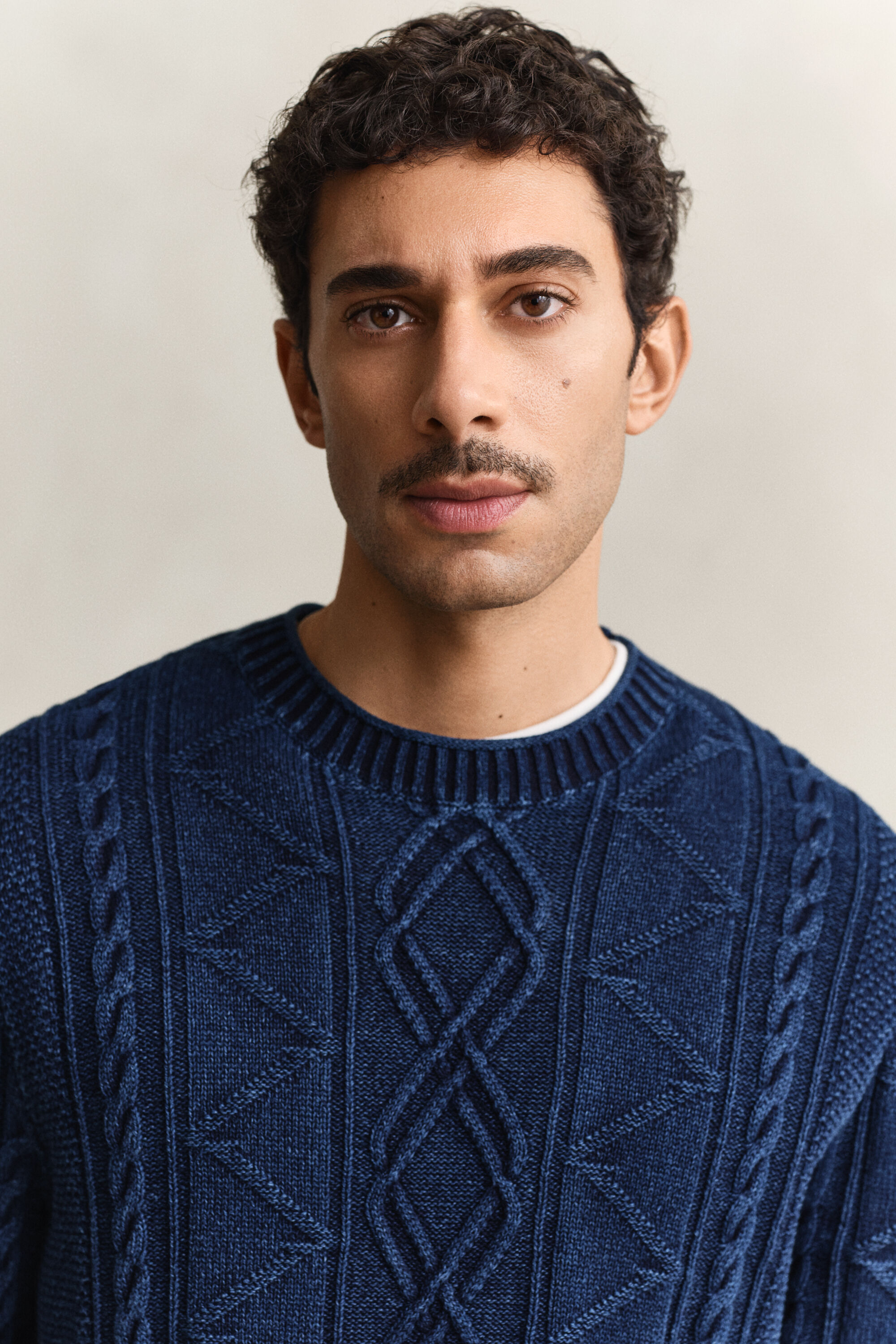 Indigo Cable Knit Sweater