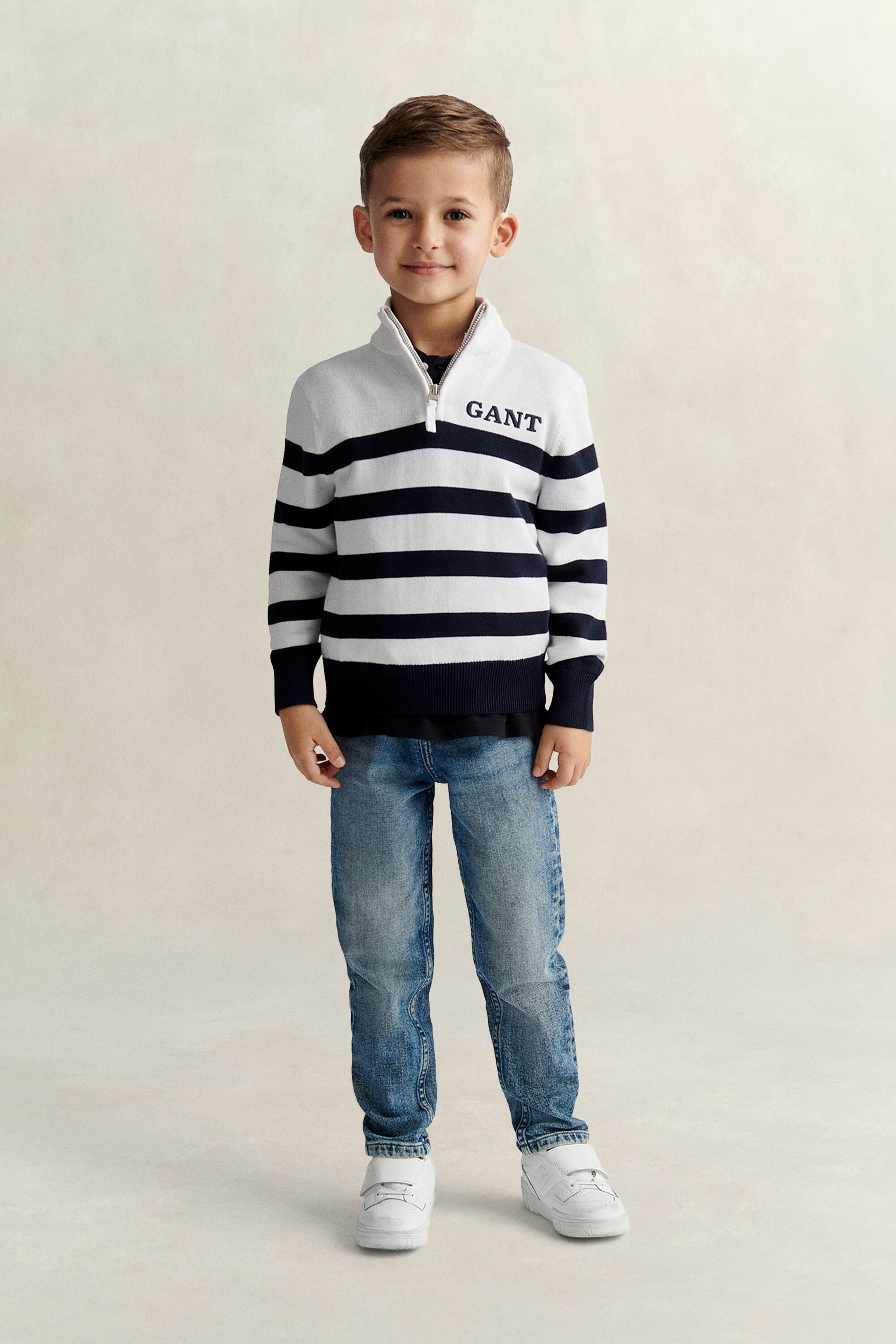 Boys Breton Zip Sweater