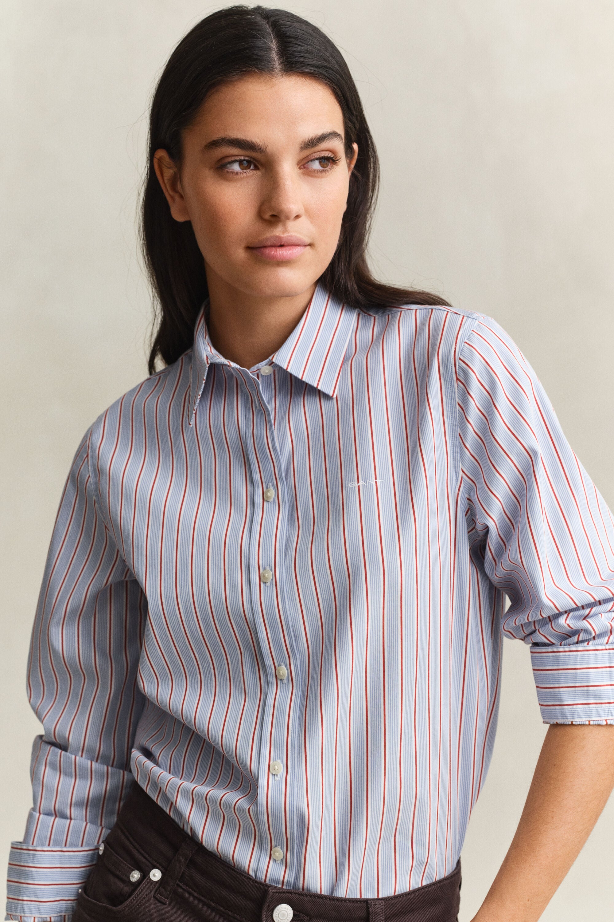 Regular Fit Striped Classic Poplin Shirt