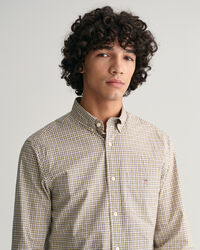 Regular Fit Micro Checked Poplin Shirt