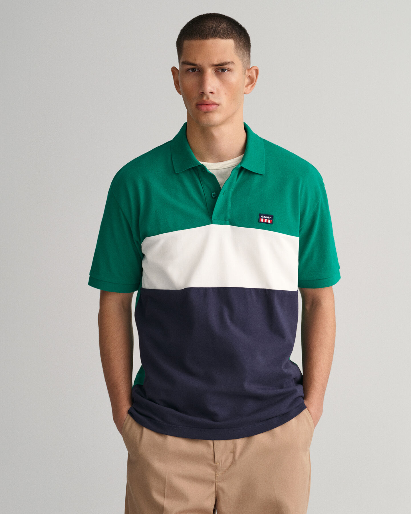 Color Block Piqué Polo Shirt