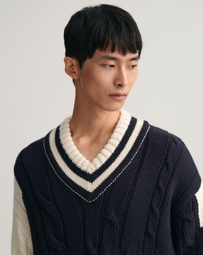 Intarsia V-Neck Sweater