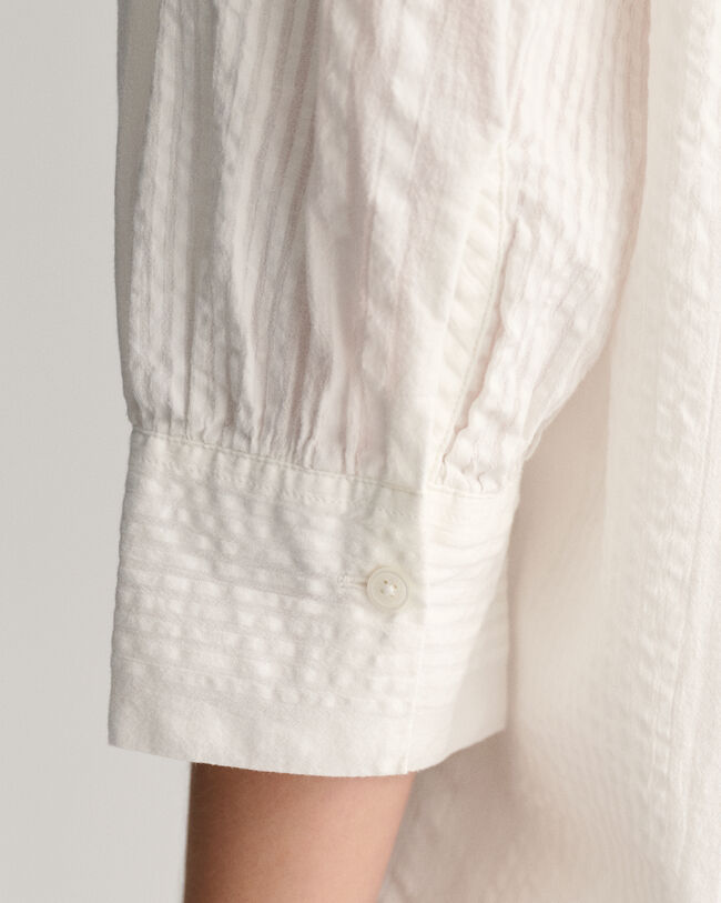 Relaxed Fit Seersucker Striped Popover Shirt