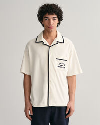 Relaxed Fit Terry Cloth Short Sleeve Shirt