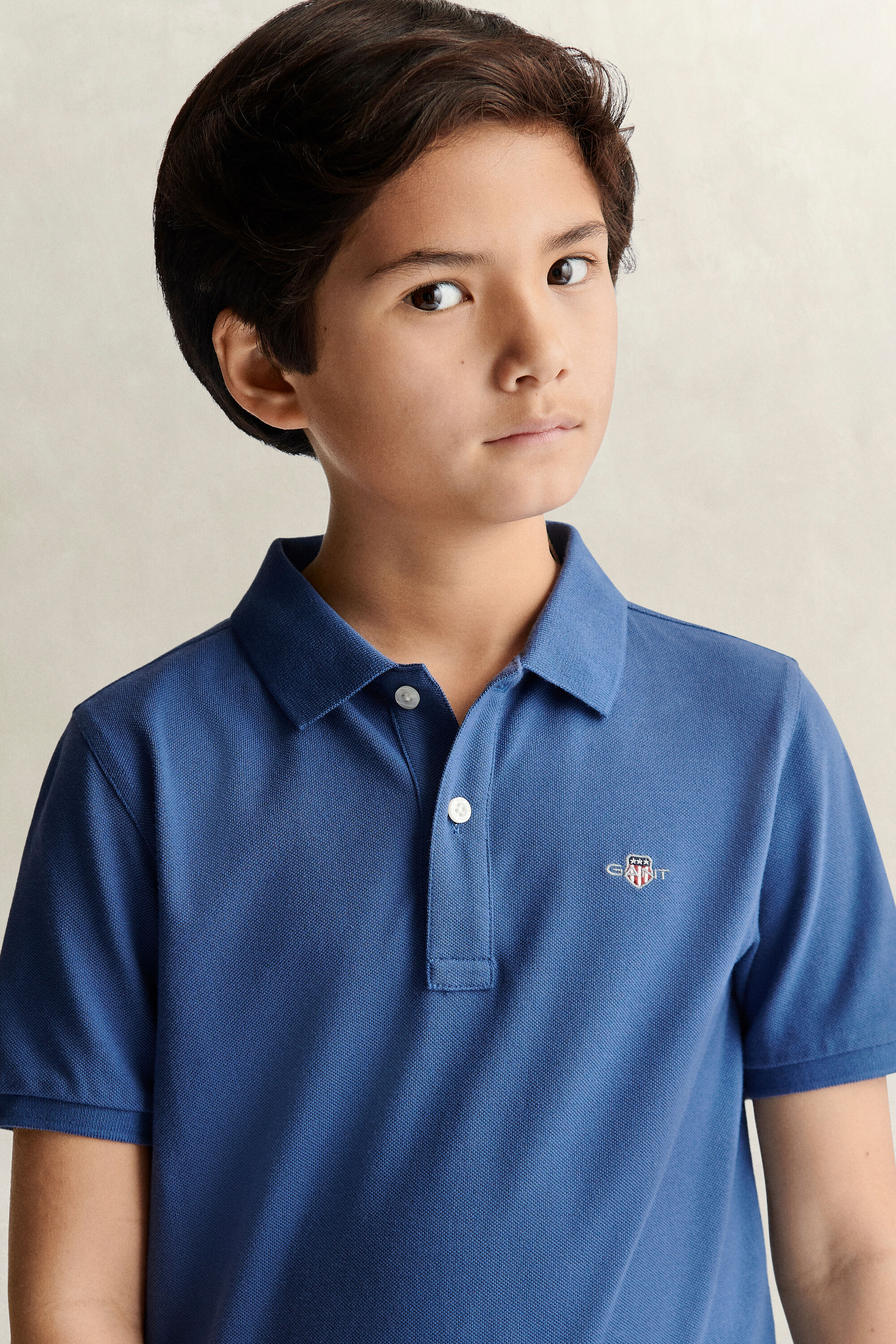Teens Shield Polo Shirt — VINTAGE BLUE