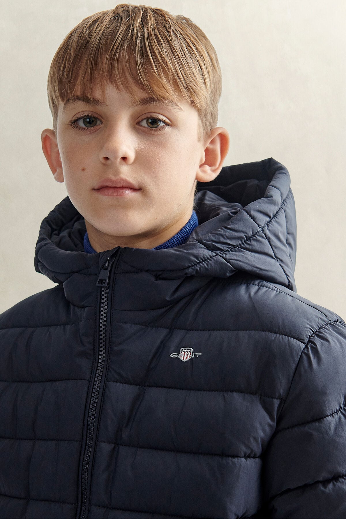 Teen Boys Hooded Puffer Jacket — EVENING BLUE