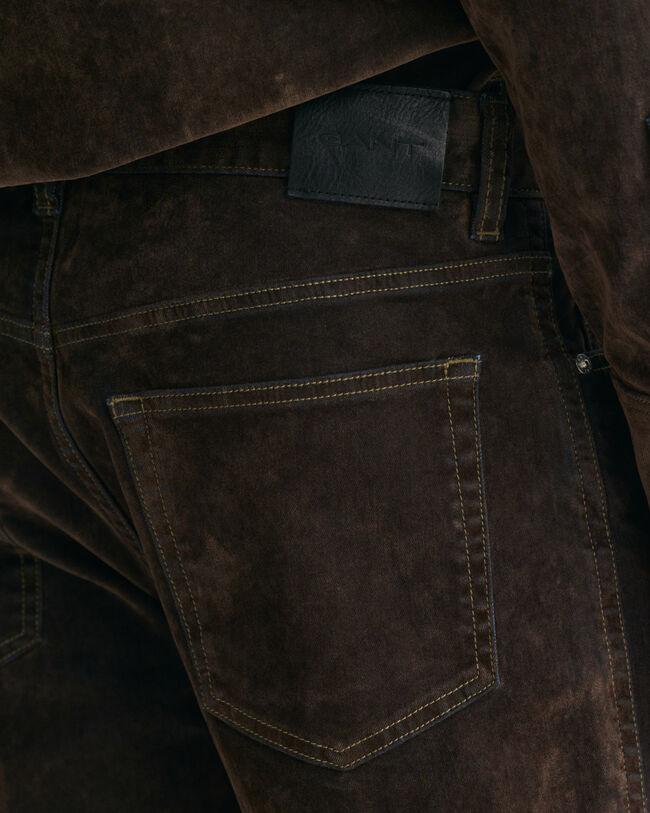 Relaxed Fit Flocked Velvet Jeans