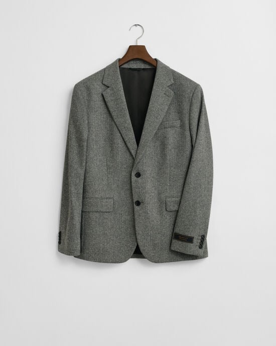 Slim Fit Flannel Herringbone Suit Jacket