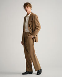 Wide Leg Flannel Suit Pants