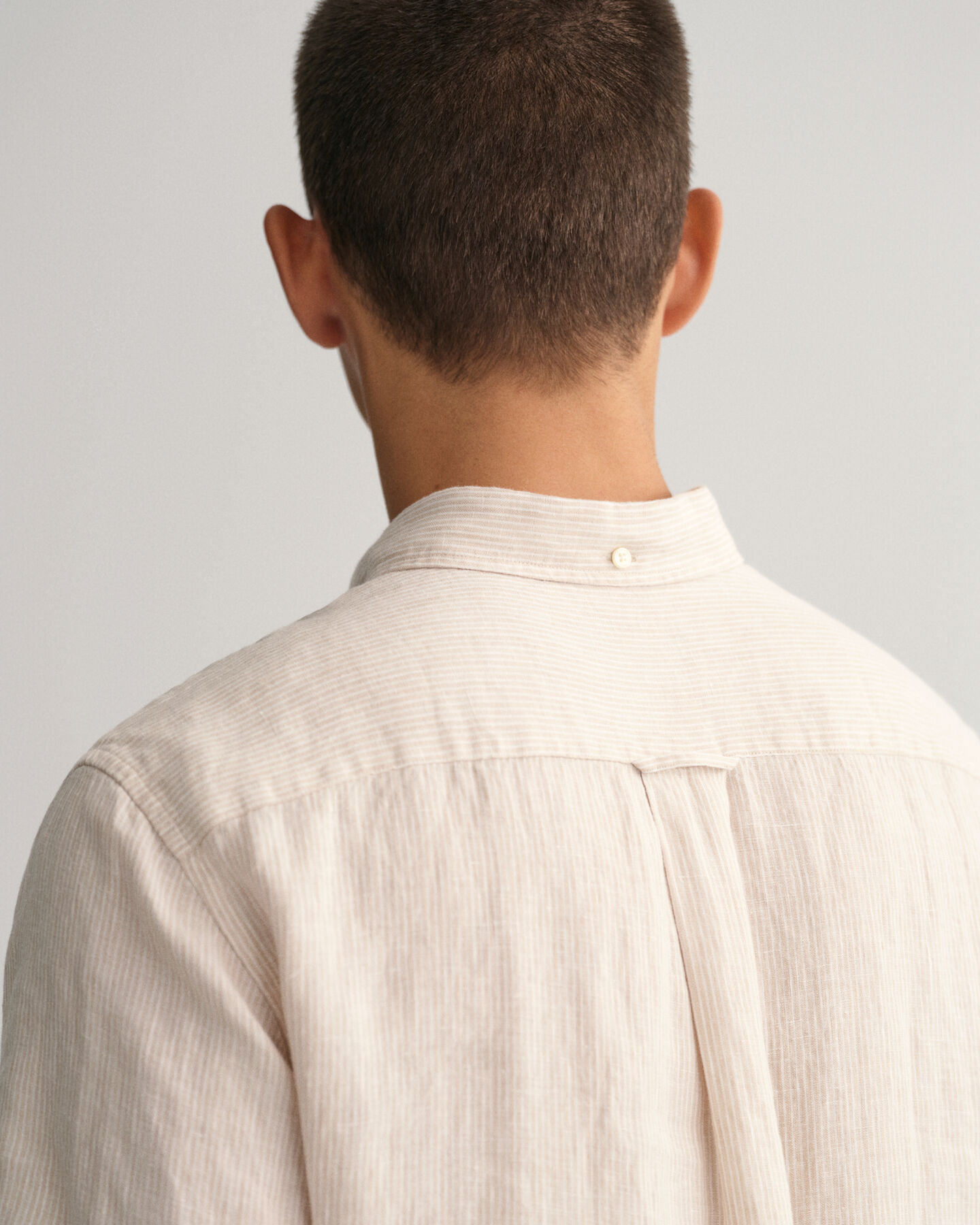 Regular Fit Striped Linen Short Sleeve Shirt