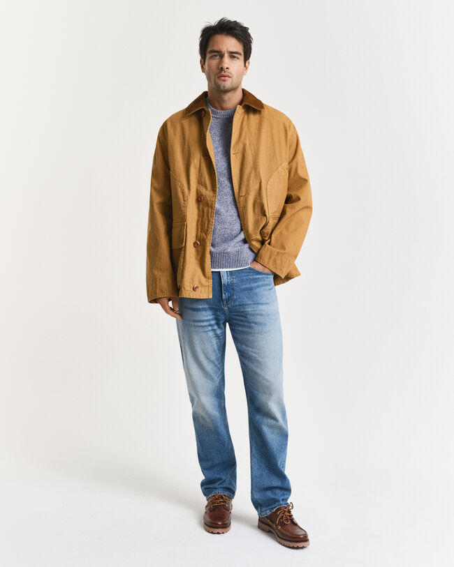 Wool Blend Mouliné Crew Neck Sweater